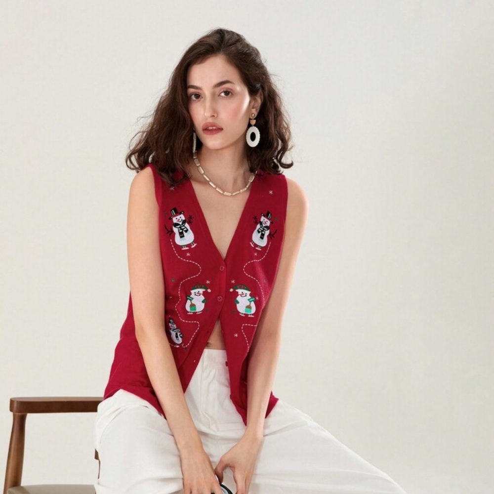 Christmas w/ the Kranks inspired Ugly Sweater Vest NWT xtra button, M